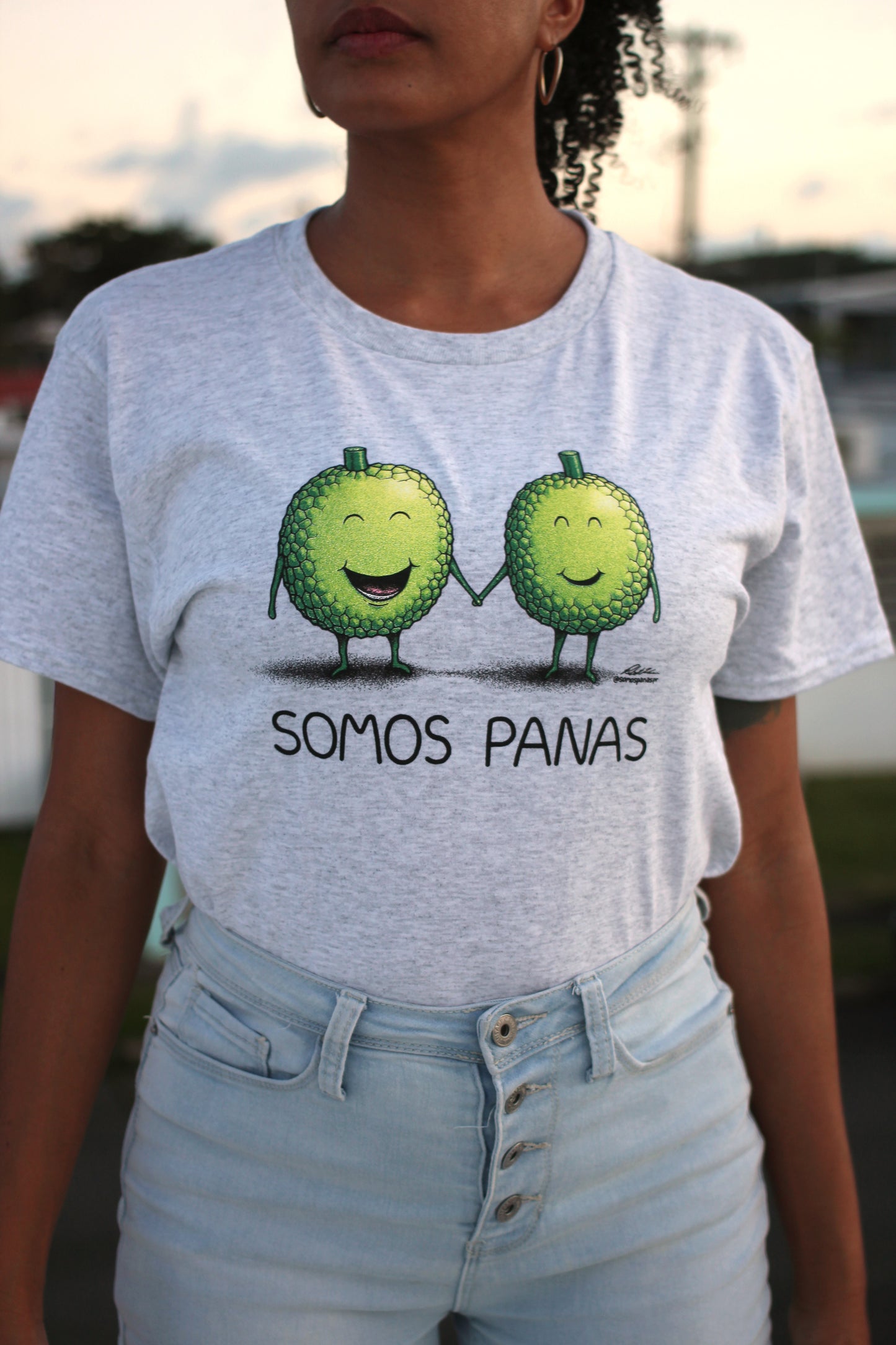 Camiseta Somos Panas - Gris/Ash